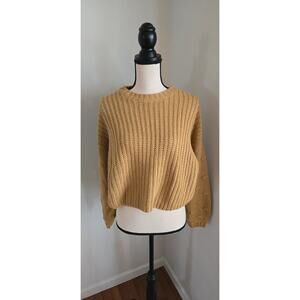 Moon & madison beige gold wide knit sweater small